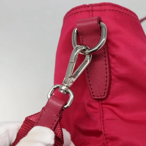 PRADA Tote Bag Nylon 2way Pink Silver Auth 138350 - Picture 12 of 16